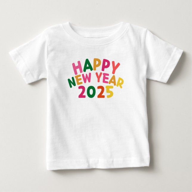 CAMISETA DE BEBÉ FELIZ AÑO NUEVO 2025 (Anverso)
