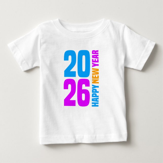 Camiseta De Bebé Feliz Año Nuevo 2026-34568 (Anverso)