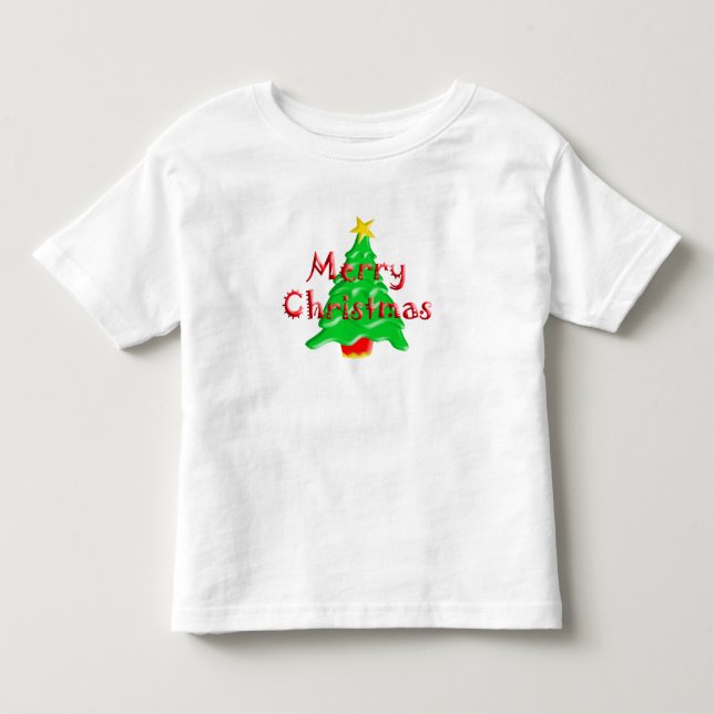 Camiseta De Bebé Feliz árbol de navidad (Anverso)