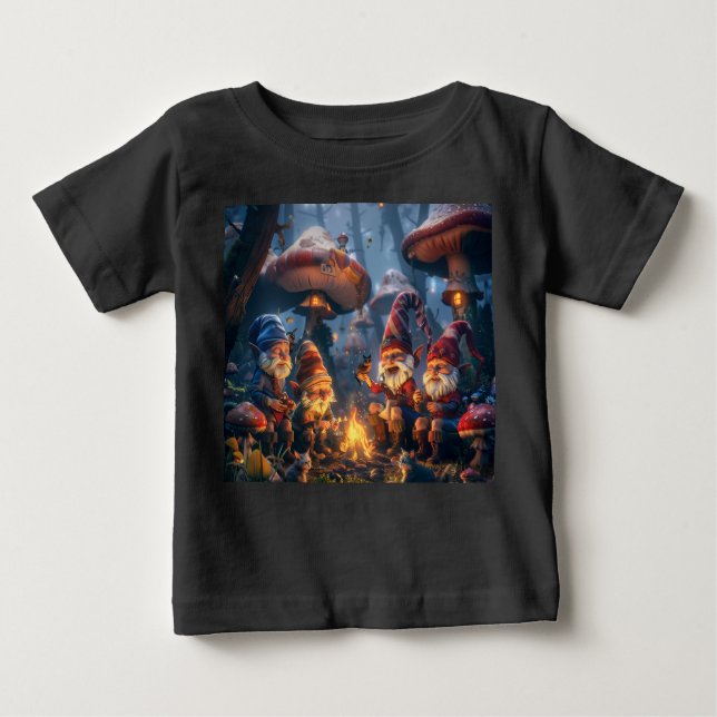 Camiseta De Bebé Feliz arte digital de Gnomes (Anverso)