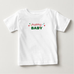 Camiseta De Bebé Feliz bebé guión colorido navidad