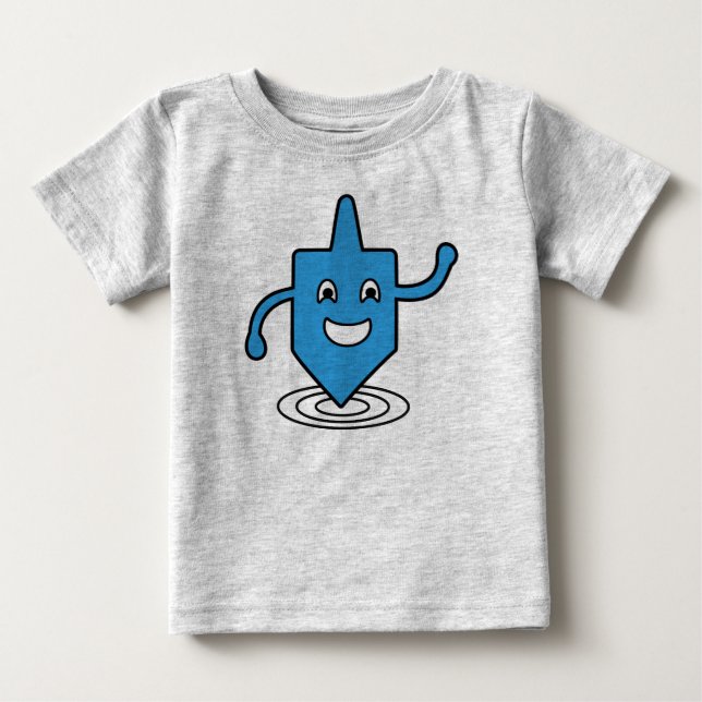 Camiseta De Bebé Feliz Blue Dreidel Sweatshirt (Anverso)