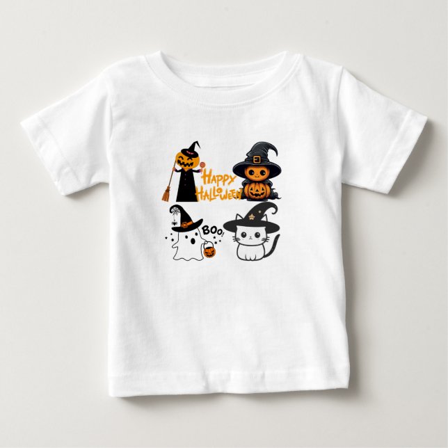 Camiseta De Bebé Feliz Boo de Halloween (Anverso)