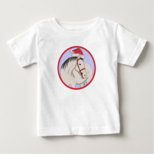 Camiseta De Bebé Feliz caballo navideño