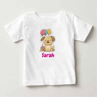 Camiseta De Bebé Feliz cachorro, niña, vamos a Pawty, 1er cumpleaño