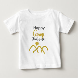 Camiseta De Bebé Feliz campamento cumpleaños uno niños sol dorado