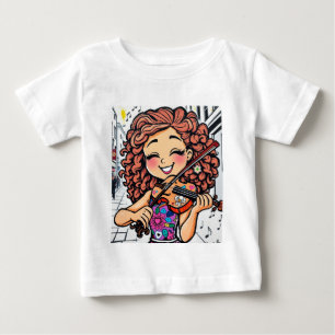 Camiseta De Bebé Feliz Chica de violín Personalizado para amantes d