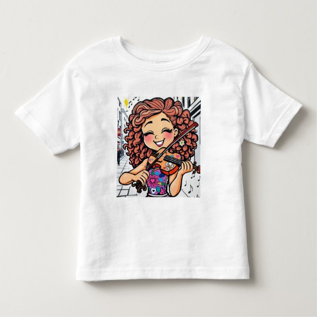 Camiseta De Bebé Feliz Chica de violín Personalizado para amantes d (Anverso)