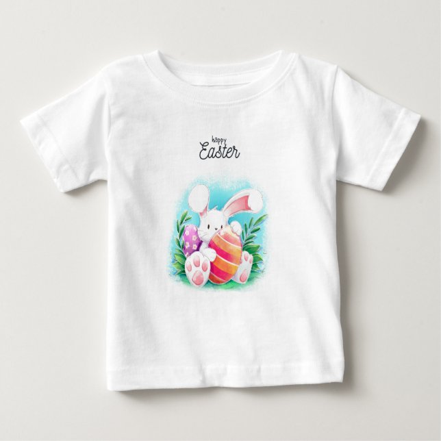 Camiseta De Bebé Feliz Conejo de Pascua (Anverso)