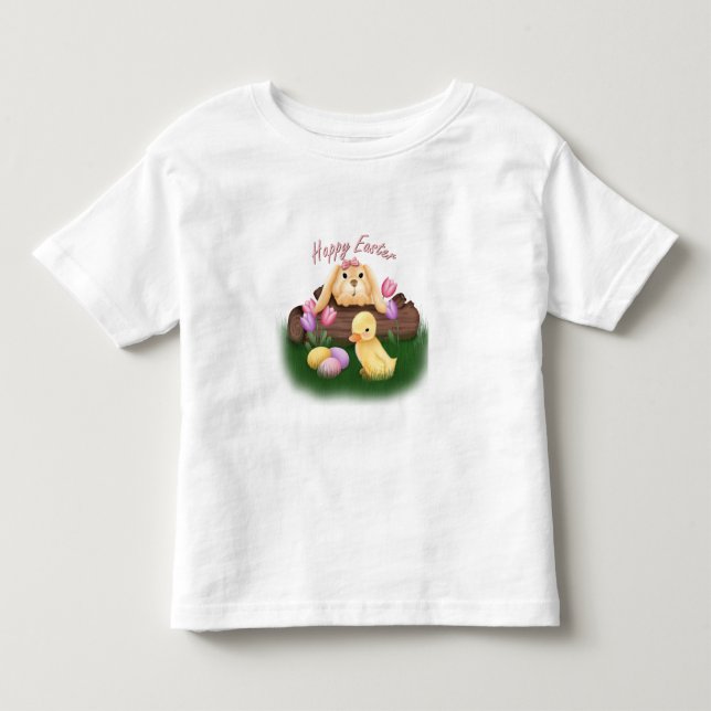 Camiseta De Bebé Feliz Conejo de Pascua (Anverso)