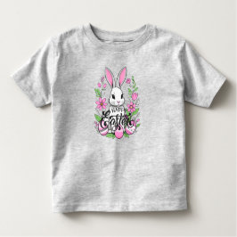 Camiseta De Bebé Feliz Conejo de Pascua (rosa oscuro)