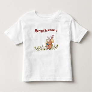 Camiseta De Bebé Feliz Conejo navideño fastidiando la escena de las