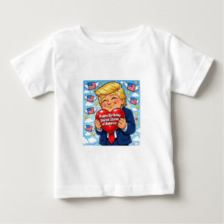 Camiseta De Bebé Feliz cuatro de julio Trump ama a EE. UU.