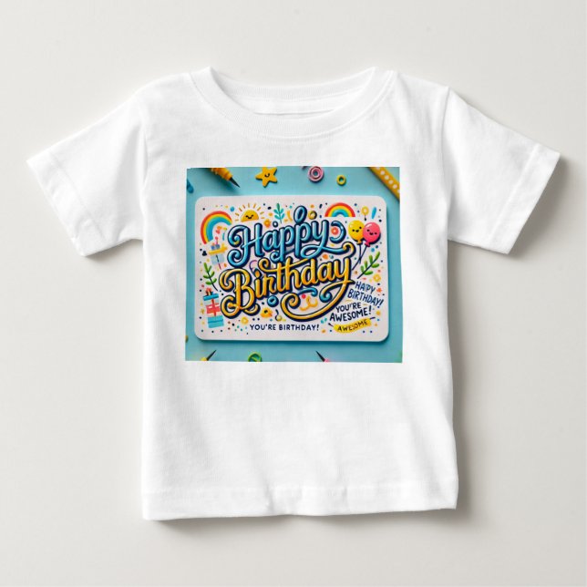 Camiseta De Bebé Feliz cumpleaños (Anverso)