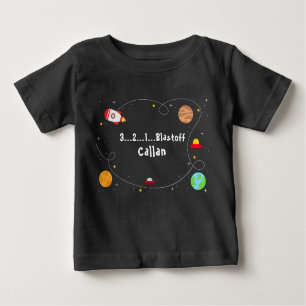Camiseta De Bebé Feliz cumpleaños 3...2..1...Blastoff T-Shirt
