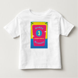 Camiseta De Bebé Feliz cumpleaños 3 años Chica niño personaliza a T