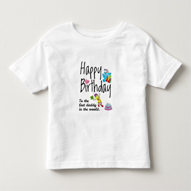 Camiseta De Bebé Feliz cumpleaños al mejor papá del mundo (Anverso)