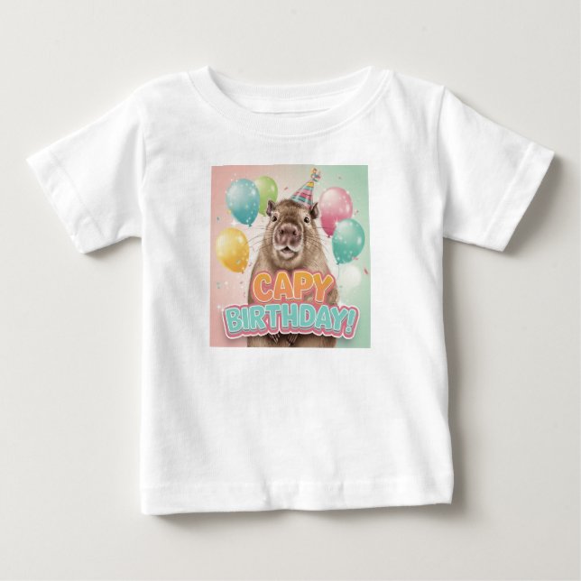 Camiseta De Bebé ¡Feliz cumpleaños capy! (Anverso)