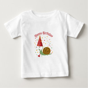 Camiseta De Bebé ¡Feliz cumpleaños! Caracol Confetti