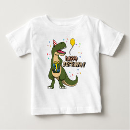Camiseta De Bebé Feliz Cumpleaños Dinosaurio T-Rex
