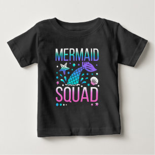 Camiseta De Bebé Feliz Cumpleaños Diseño de Fiesta de Sirenas en el