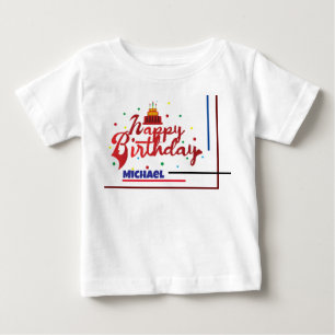 Camiseta De Bebé Feliz Cumpleaños Nombre Personalizado Regalo Moder
