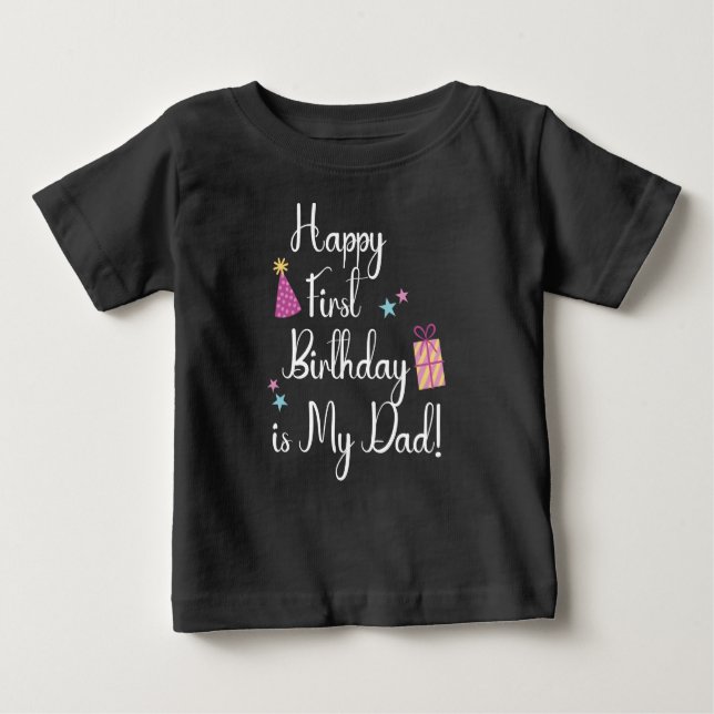Camiseta De Bebé Feliz cumpleaños papá bebé camiseta (Anverso)