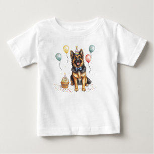 Camiseta De Bebé Feliz cumpleaños perro pastor alemán