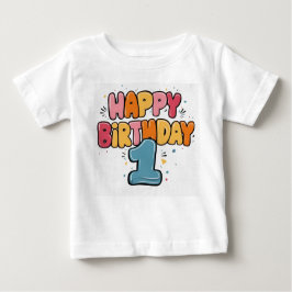 Camiseta De Bebé Feliz cumpleaños, primer cumpleaños