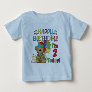 Camiseta De Bebé Feliz cumpleaños Teddy Bear segundo cumpleaños