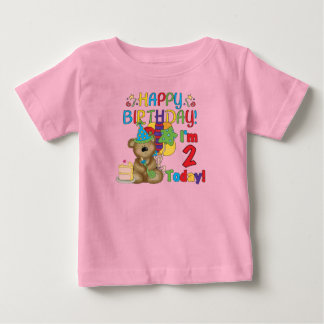 Camiseta De Bebé Feliz cumpleaños Teddy Bear segundo cumpleaños