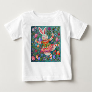 Camiseta De Bebé Feliz Danza Conejo de Pascua