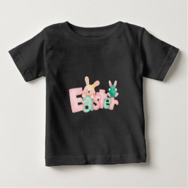 Camiseta De Bebé Feliz deseo de Pascua - Graciosos besos conejitos
