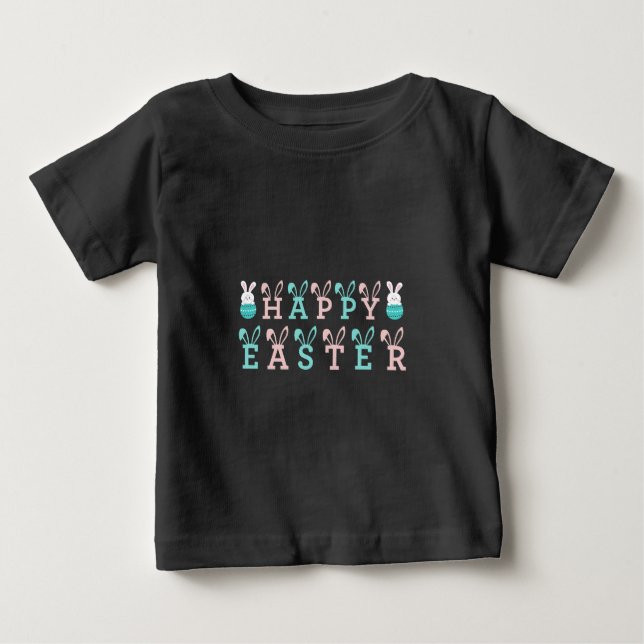 Camiseta De Bebé Feliz Deseos de Pascua - Divertido Conejito Pascua (Anverso)