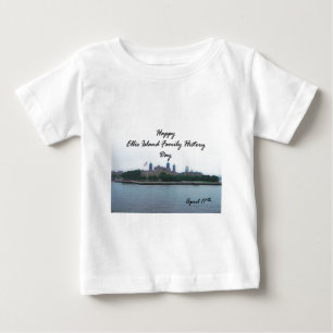 Camiseta De Bebé Feliz Día de Historia de la Familia Ellis Island 