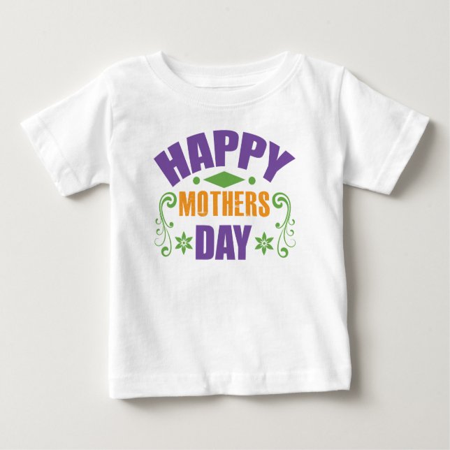 Camiseta De Bebé Feliz Día de la Madre-64925 (Anverso)