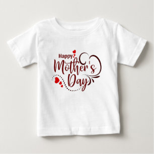 Camiseta De Bebé Feliz Día de la Madre Diseño de texto elegante-231