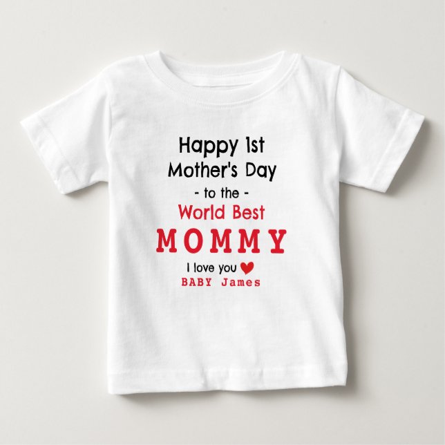 CAMISETA DE BEBÉ FELIZ DÍA DE LA PRIMERA MADRE - PERSONALIZAR IT (Anverso)