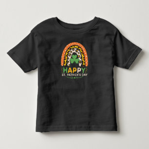 Camiseta De Bebé Feliz día de San Patricio Lindos Leopardos Arcoíri