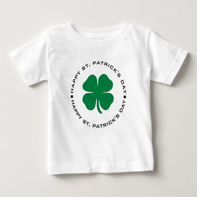 Camiseta De Bebé Feliz Día de San Patricio Shamrock Lucky Charm (Anverso)