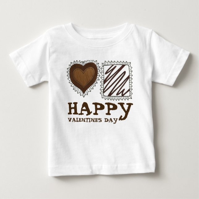 Camiseta De Bebé Feliz Día de San Valentín Chocolate Candy Bon (Anverso)