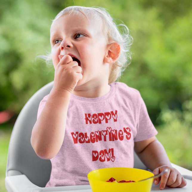 Camiseta De Bebé Feliz Día de San Valentín con corazones (Happy Valentine's Day with Hearts Baby T-Shirt)