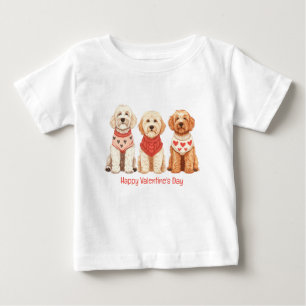 Camiseta De Bebé Feliz Día de San Valentín Perros Goldendoodle