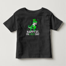 Feliz día de St Pat Trex Dinosaurio Niño pequeño S
