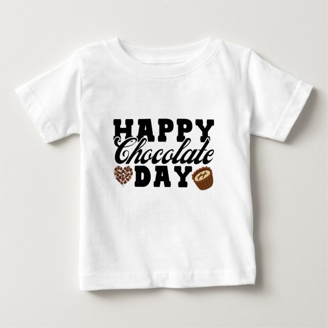 Camiseta De Bebé Feliz Día del Chocolate, feliz amante del chocolat (Anverso)