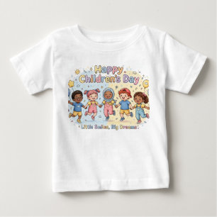 Camiseta De Bebé Feliz Día del Niño Diseño de Niños Lindos .
