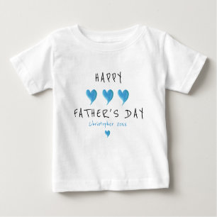 Camiseta De Bebé Feliz Día del Padre, corazones de niño bebé