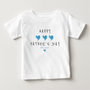 Camiseta De Bebé Feliz Día del Padre, corazones de niño bebé