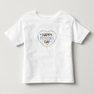 Camiseta De Bebé Feliz Día del Padre Word Cloud Heart Design