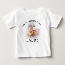 Camiseta De Bebé Feliz Día del Primer Padre foto de papá